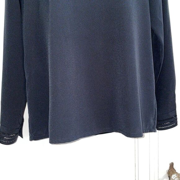 Vtg 80s Yves St. Clair black blouse - Picture 4 of 9